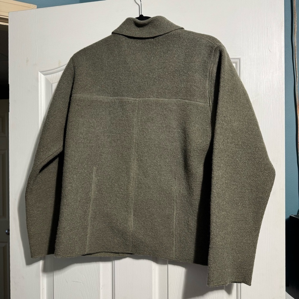 Vintage André Christian 100% Wool Zip Up Sweater Green Size Medium - Picture 2 of 10